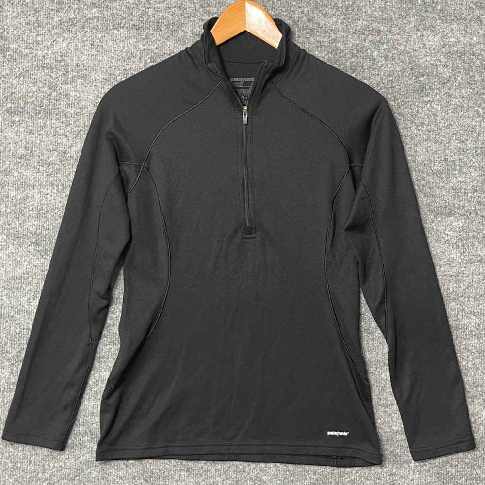Patagonia Capilene 3 Midweight Black 1/4 Zip Pullover Long Sleeve‎ Top Womens XS